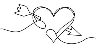 Continuous line drawing of falling in love symbol. abstract line art illustration. perfect for Valentine's graphic assets. vector