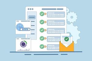 Web UI Interface. Data analysis, SEO Optimization dashboard, Technology Analysis KPI Data Dashboard, business financial report. PC or website SEO investment screen. vector