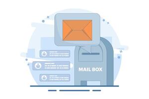 Mailbox Concept with new message notification icon, flat email marketing, Online business strategy, Advertising, Email newsletter, sending messages. vector