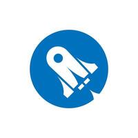 Rocket icon illustration, designed to represent a boost or accelerate button. simple design, perfect for app interfaces, startup themes, or technology related projects vector