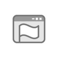 Web Page Report Icon, illustration webpage with flag symbol, representing website reporting or status notifications. for web development, data analysis, SEO, error tracking, or monitoring ui vector