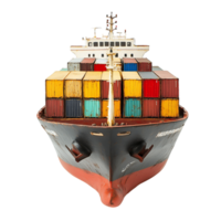 Cargo Ship with Colorful Containers png
