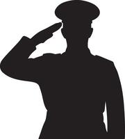 Army Salute Silhouette Graphic vector