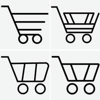 Full and empty shopping cart symbol shop and sale icon vector