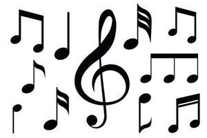Musical notes. Image of notes and treble clef, a symbol of music, rhythm and creativity vector