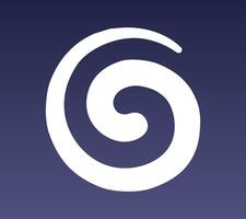 An abstract white swirl on a blue background, symbolizing movement and energy. White swirl vector