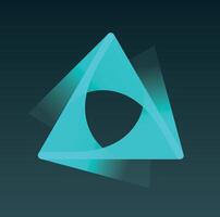 Neon Pyramid logo. The illuminated triangle symbolizes balance, modernity and technology vector