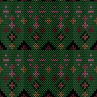 Knitted snowflake pattern for scandinavian sweater. Xmas snowfall wool knitted background. vector