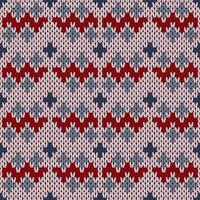 Knitting with beautiful patterns is used in winter clothes. vector