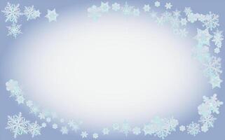 Christmas card, template with snowflakes. Snowflake background. Winter copy space banner. vector