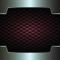 Metallic frame on hexagon background. vector