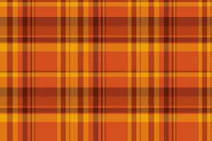 Flooring textile seamless plaid, string tartan pattern texture. Net background check fabric in orange and bright colors. vector