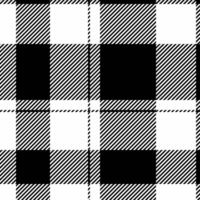 Attire plaid background, top pattern fabric seamless. Pillow textile texture check tartan in white and black colors. vector