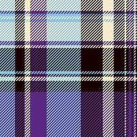Couch seamless background fabric, ornamental tartan check plaid. Oilcloth texture pattern textile in black and violet colors. vector