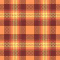 Machinery pattern fabric tartan, invite textile texture background. Home seamless check plaid in red and orange colors. vector