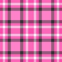 Fashion plaid check pattern, form fabric background seamless. Thin tartan textile texture in pink and hot pink colors. vector
