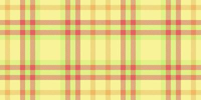 Softness texture textile seamless, linen check background . Picnic blanket plaid pattern tartan fabric in yellow and red colors. vector