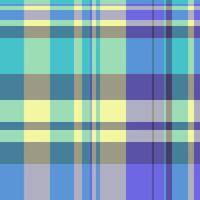 Sketch fabric check texture, british tartan plaid. Reel pattern textile background seamless in pastel and cyan colors. vector
