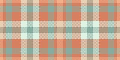 Tape seamless plaid fabric, decor pattern tartan. Aged textile background check texture in orange and pastel colors. vector