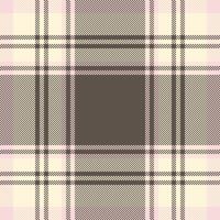 Pyjamas fabric seamless, apparel check background textile. Deep texture pattern tartan plaid in pastel and cornsilk colors. vector