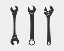 Tools wrench icon. Spanner logo design element. Key tool isolated on white background. vector