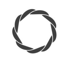 Round frame black and white ornament. Graphic border doodle. Ring curve link connection vector