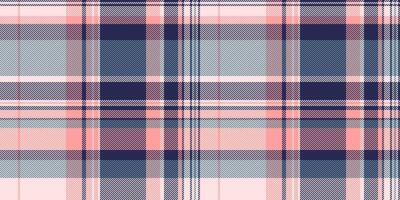 Simplicity pattern check tartan, rural plaid background texture. Print textile fabric seamless in misty rose and blue colors. vector