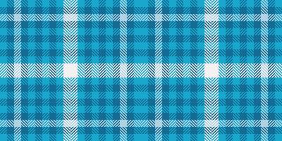 Lovely check texture seamless, flow tartan fabric plaid. Usa textile pattern background in cyan and light blue colors. vector