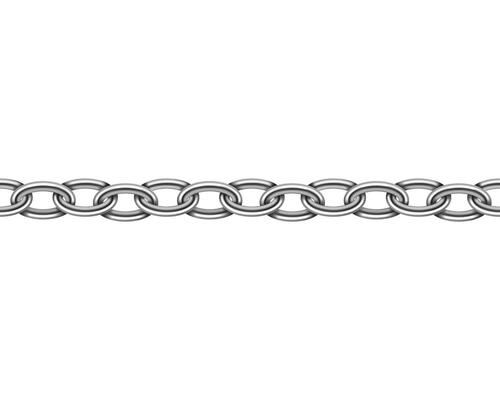 Realistic metal chain seamless texture. Silver color chains link isolated on white background. Strong iron chainlet solid three dimensional design element.