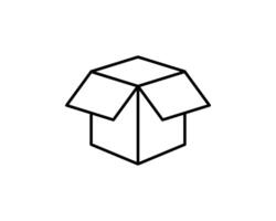 Delivery packaging icon. Cargo cardboard box icons. Carton package sign from line geometric shapes. vector