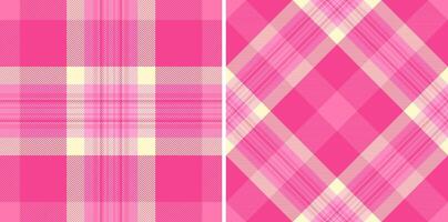 Fabric plaid tartan of pattern seamless textile with a background texture check. Set in happy colors for october fashion trends. vector