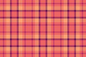 Rich fabric texture, shape seamless plaid textile. Industrial tartan pattern check background in red and orange colors. vector
