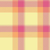 Multi plaid background texture, vivid fabric pattern . Satin check textile seamless tartan in yellow and red colors. vector
