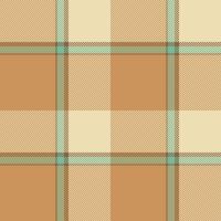 Adorable texture plaid, curtain seamless pattern tartan. Cool fabric background check textile in orange and light colors. vector