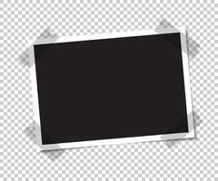 Empty photo with a shadow is glued with tape. illustration. vector
