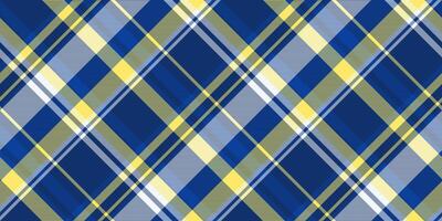 Many fabric plaid texture, harmony seamless background textile. Diwali tartan pattern check in blue and yellow colors. vector