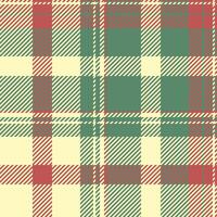 40s plaid pattern, hunter check fabric textile. American tartan seamless background texture in light and green colors. vector