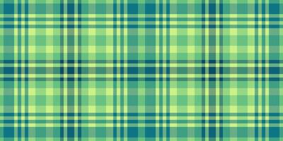 Basic texture seamless tartan, warp textile background. Designer check fabric plaid pattern in green and cyan colors. vector