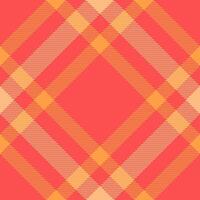 Pretty tartan seamless check, outline texture fabric . Rest background pattern textile plaid in red and lucky orange colors. vector