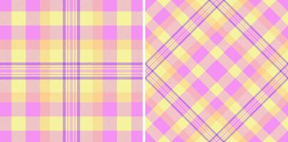 Background check textile of tartan texture with a pattern plaid seamless fabric. Set in light colors. Valentine day celebration ideas. vector