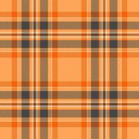 Marketing seamless texture , rustic fabric pattern background. Aged textile plaid check tartan in orange and grey colors. vector