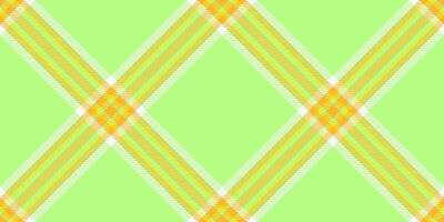 Decor tartan texture seamless, packing textile fabric. Ornamental pattern plaid background check in green and amber colors. vector