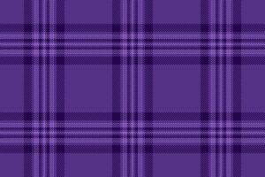Minimalist textile plaid check, horizontal tartan background. Best texture pattern seamless fabric in violet and dark colors. vector