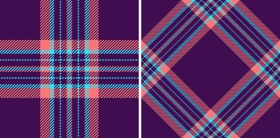 Texture pattern of tartan background check with a plaid textile fabric seamless. Set in favorite colors. Chic home decor ideas. vector
