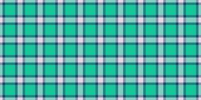70s texture fabric, real plaid tartan textile. String seamless background check pattern in teal and cyan colors. vector