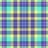 Rich plaid seamless background, setting tartan textile. Packaging pattern check fabric texture in indigo and yellow colors. vector