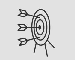Target icon . Darts board with arrow isolated. vector