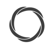 Round frame black and white ornament. Graphic border doodle. Ring curve link connection vector