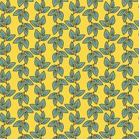 Hand drawn floral pattern design. Simple ornament with plant and leaf. vector