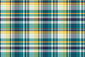 Chequered fabric check texture, scratched pattern plaid. Multi tartan textile background seamless in cyan and pastel colors. vector